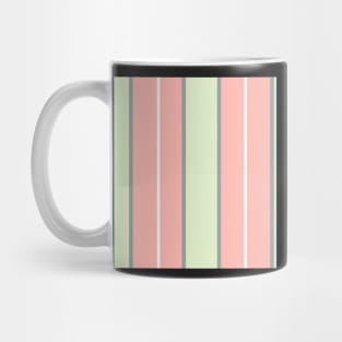 Pattern of pastel pink and pastel greeb stripes Mug